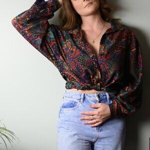 Vintage Steilmann Multicolored Paisley  Button Down